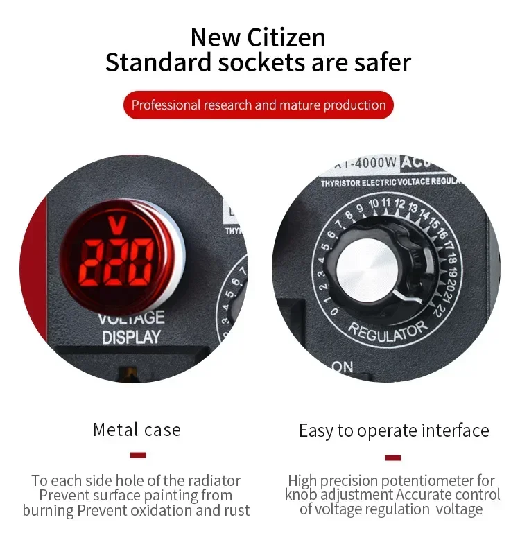 user-friendly 4000W AC Speed Controller: Voltage Regulator, Stepless Dimmer for Blower Speed & Temperature Adjustment