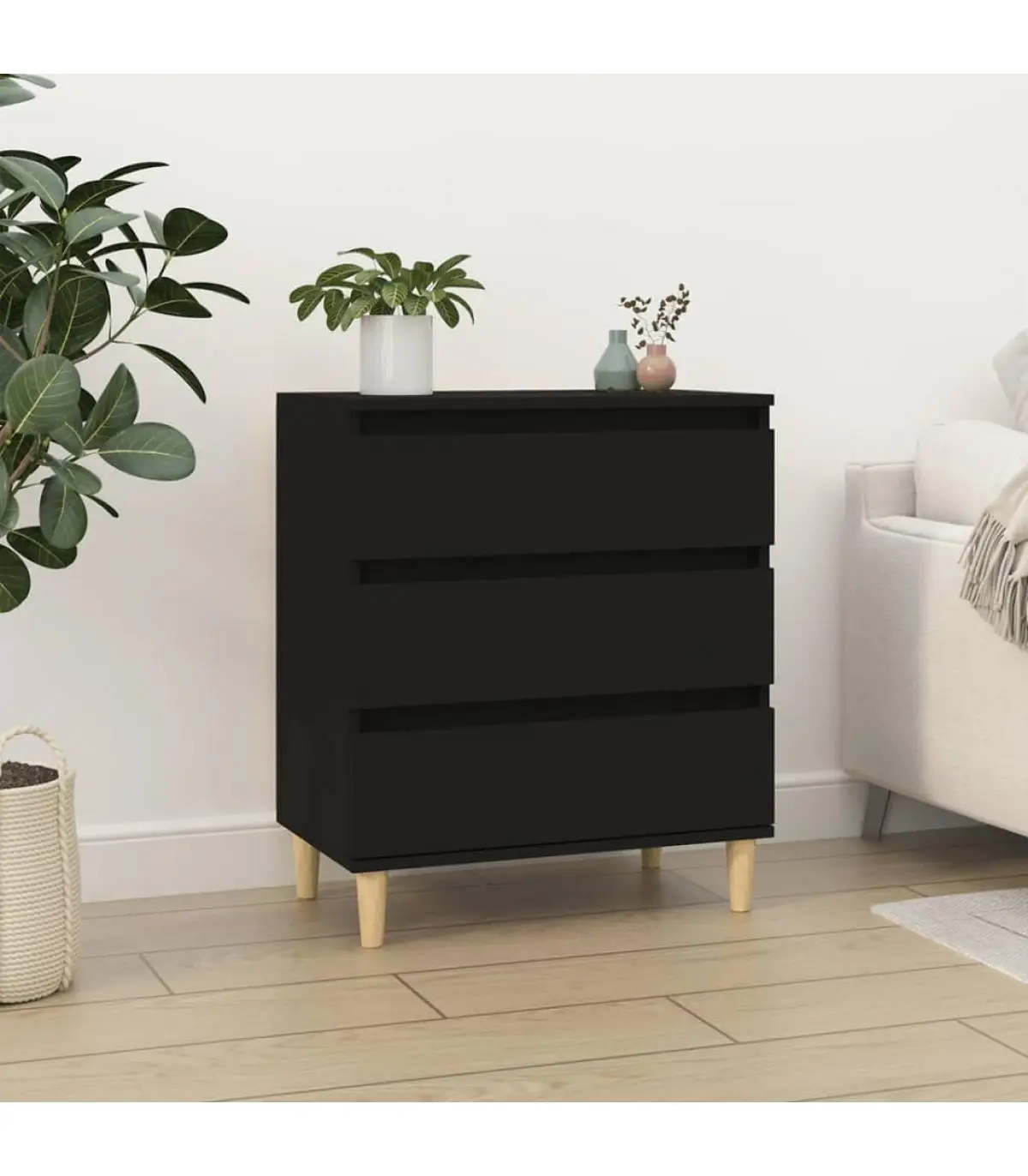 Black plywood sideboard 60x35x70 cm