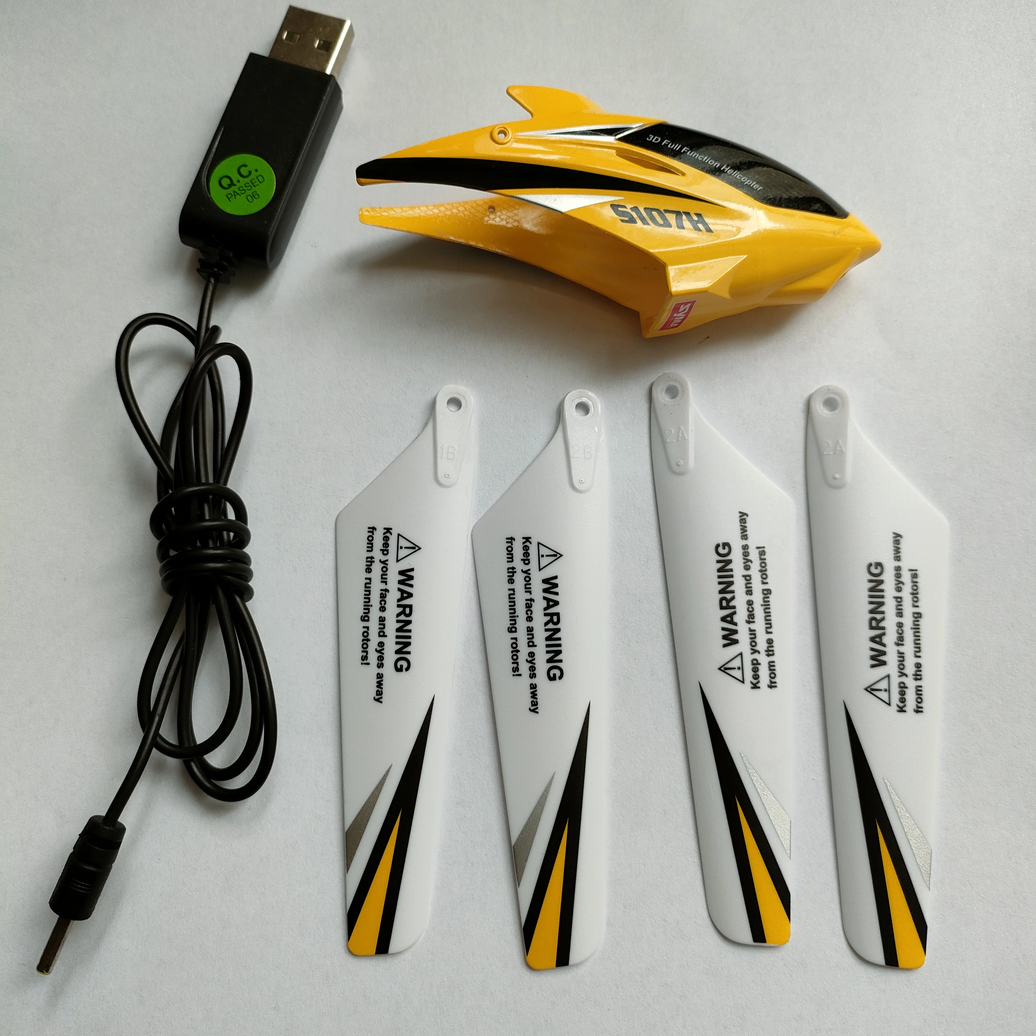 

4PCS Original Syma S107H RC Helicopter Spare Parts 3.7V USB Cgarger Head Cover CW CCW Propellers Main Blades