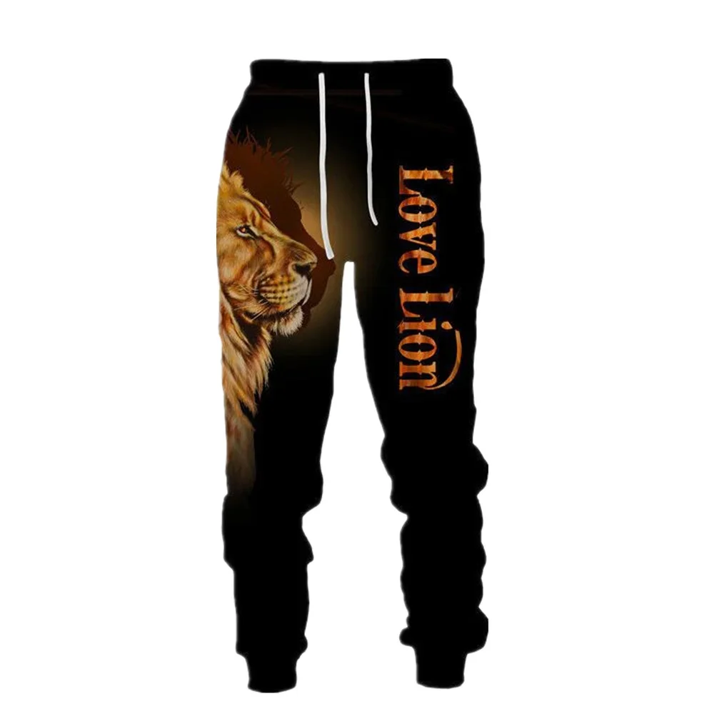 

Harajuku Spring and Autumn Sports Pants Animal Lion 3D Printed Men's Pants Unisex Fashion Street Leisure Sports Jogging Pants