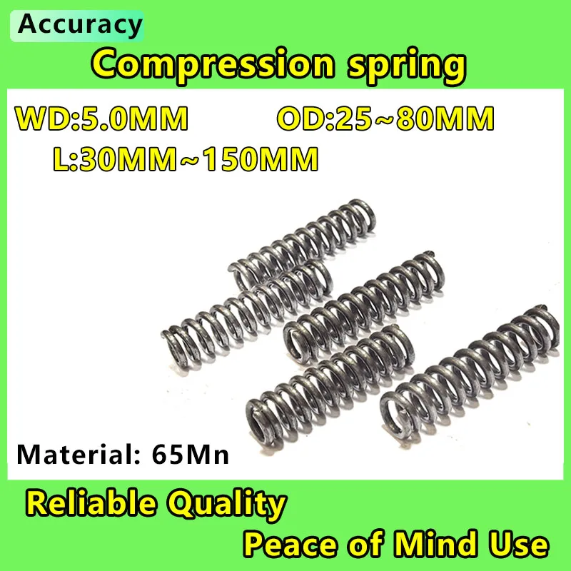 Wire Diameter 5.0mm Factory Spot  Spring Compressed Pressure Spring Return Spring Release Spring Strong spring