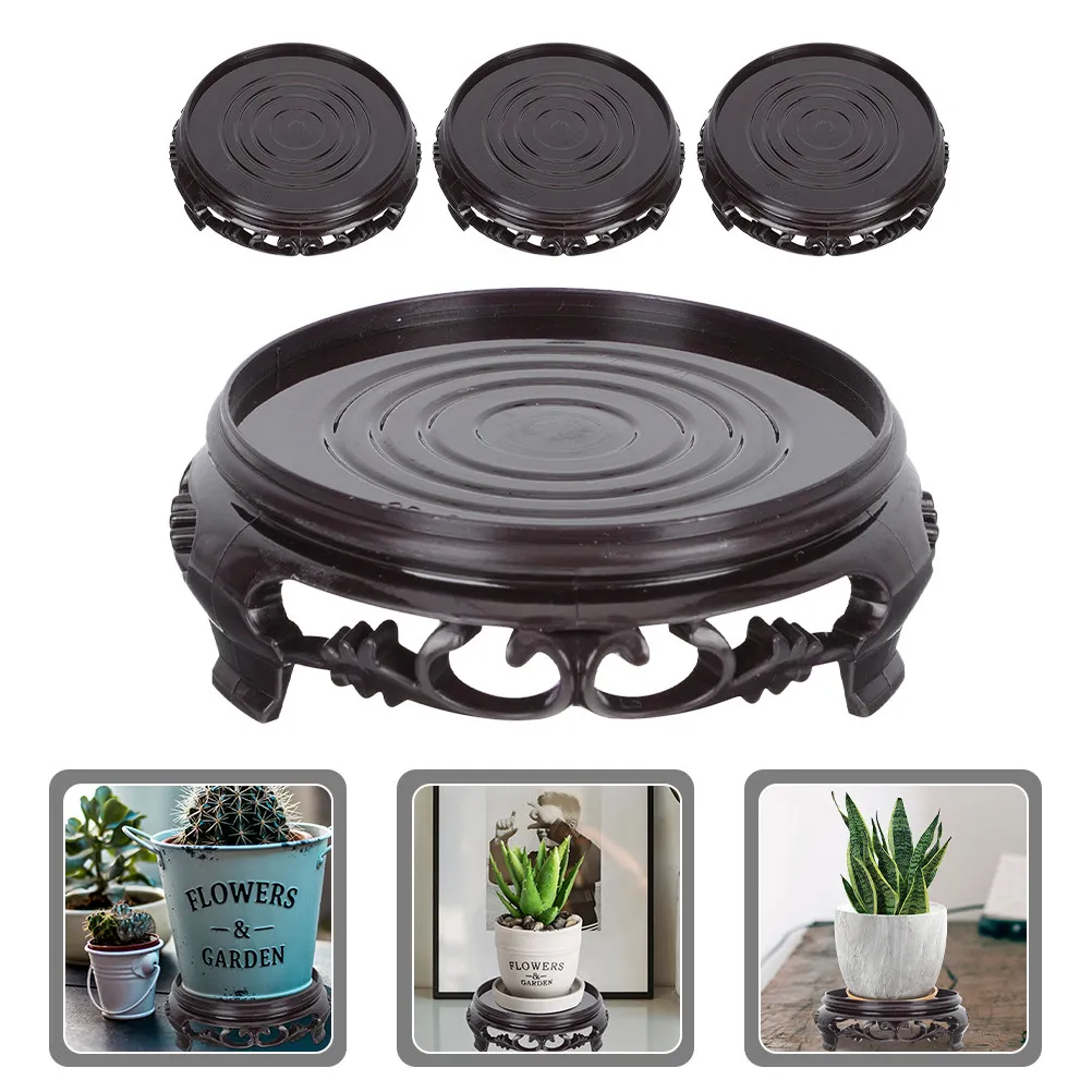 4Pcs Plastic Plant Display Rack Stable Potted Plant Riser Indoor Vase Stand Bonsai Holder Flower Stand Bonsai Holder