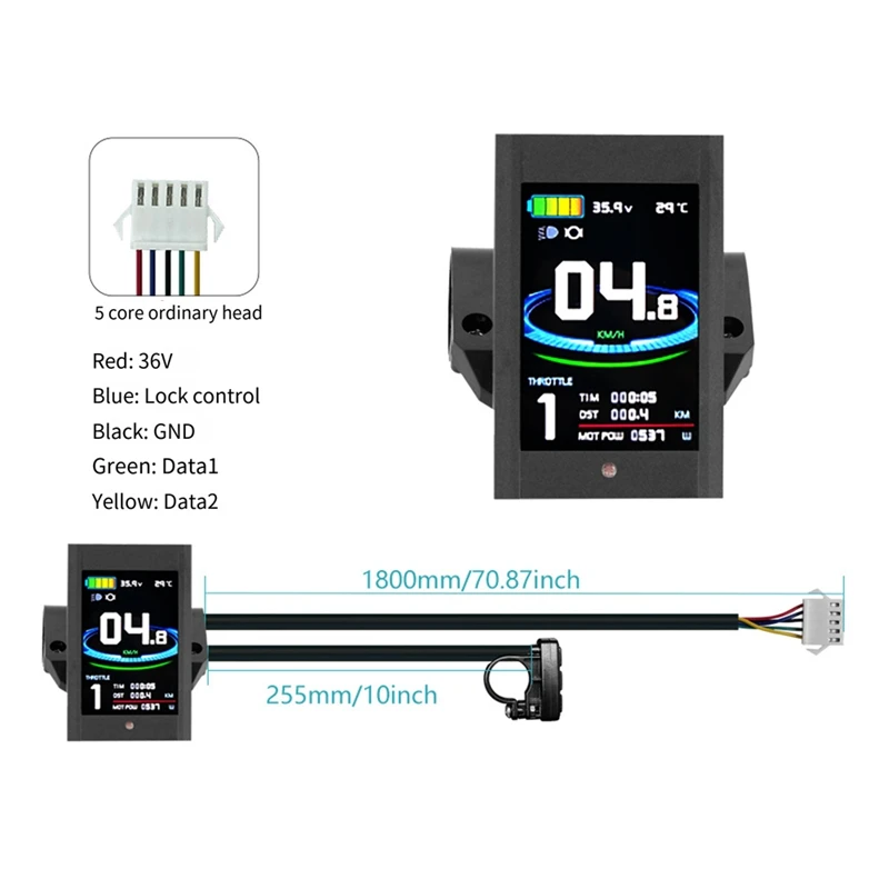 KT-LCD12 Display LCD LCD12 Display 24V 36V 48V SM spina di connessione per controller KT