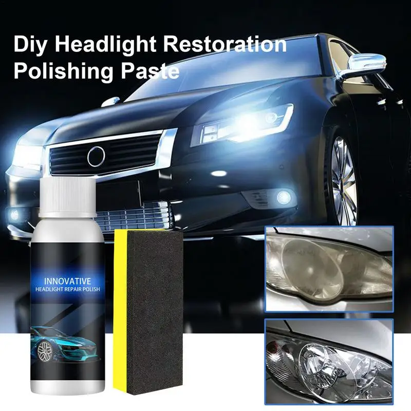 

Headlights Restoration Kit 30ml Car Headlight Scratch Restoring Fluid Set Headlight Repair Agent For Repair Headlight Yellowing