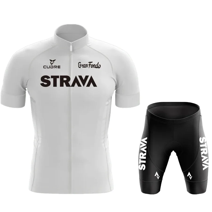 2024 STRAVA Men's Summer Cycling Jersey, Mountain Road Bike Riding Gear, Quick Drying and Sweat Wicking