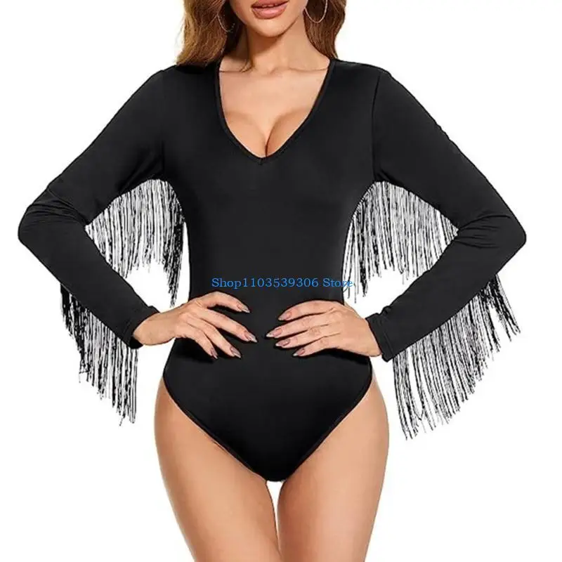 400A Long Sleeve Thong Bodysuit for Women 2023 Fall Fashion Shirt Tummy Control Tops