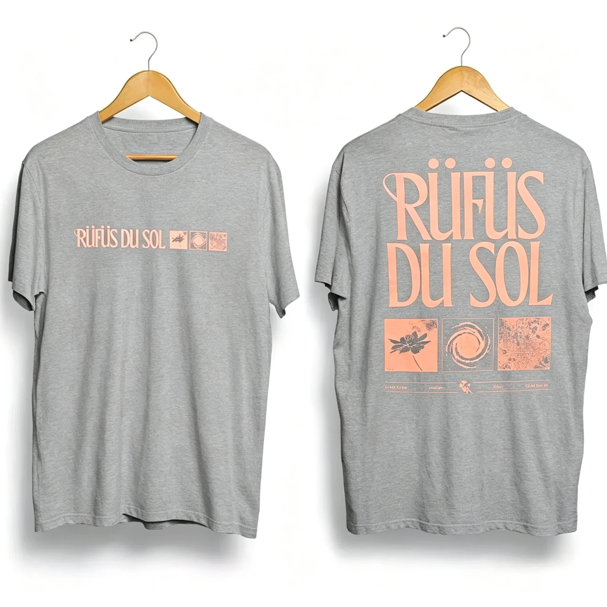 2026 Men Women Double Sided Graphic T Shirt Retro Orange Text Abstract Square Art Print Short Sleeve Casual Cotton Tee Tops