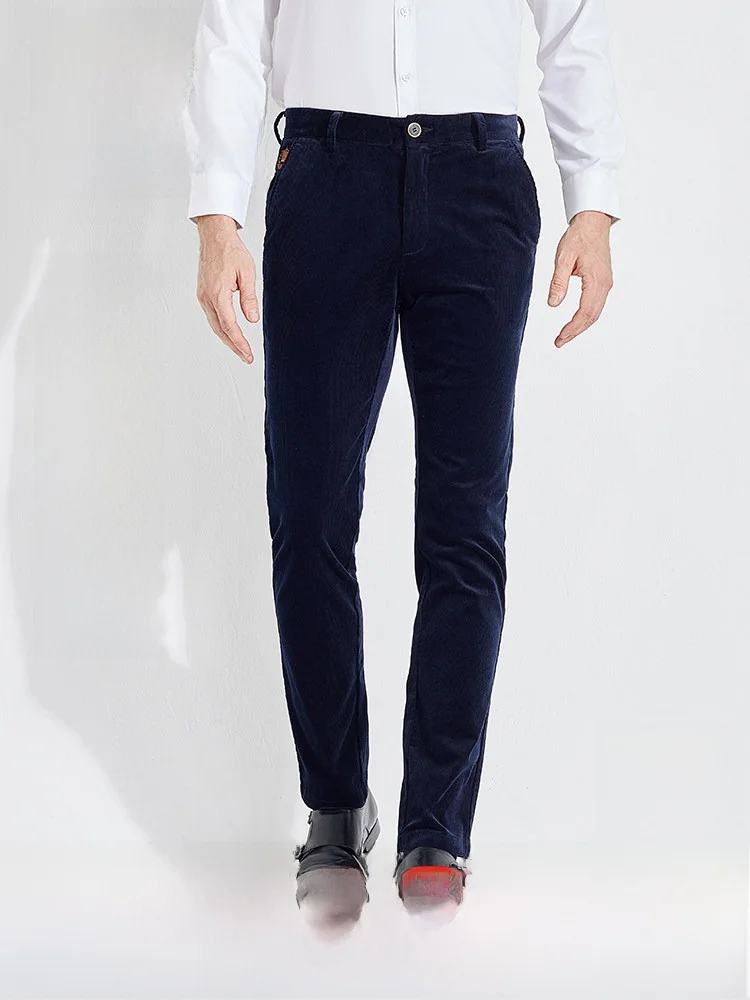 Plones Casus para Hombre Raidy Boer, Otoño Invierno 2023, Nuevo Logotipo Bordado, Pana, Corte Ajustado, Pierna Ajustad...