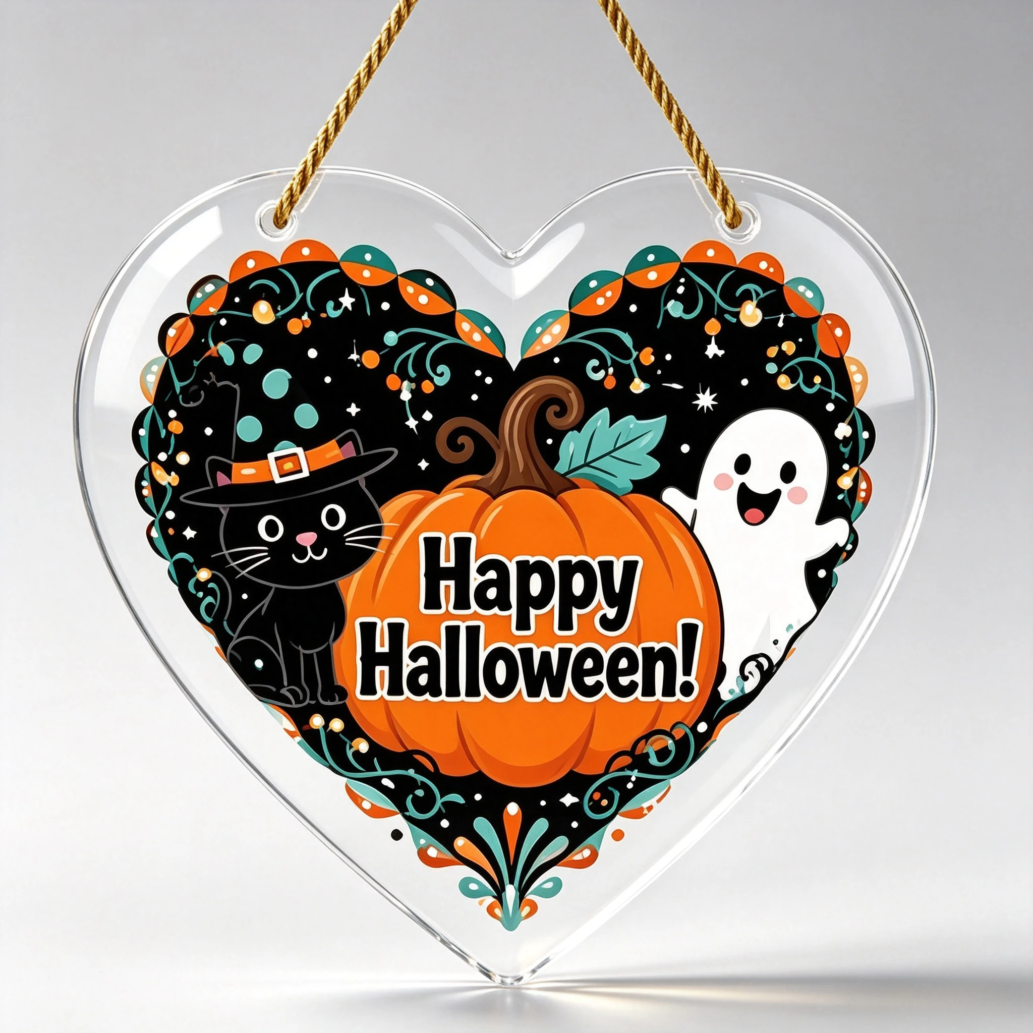 Heart Clear Acrylic Halloween Decoration Plaque