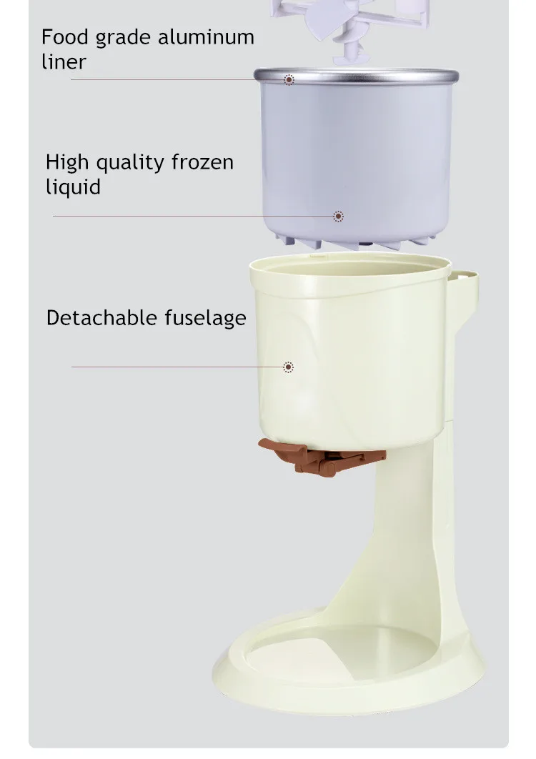 Eismaschine, manuell, automatische Tischplatte, einfache Bedienung, große Kapazität, Mini-Soft-Eismaschine für Zuhause, DI – Detail 15