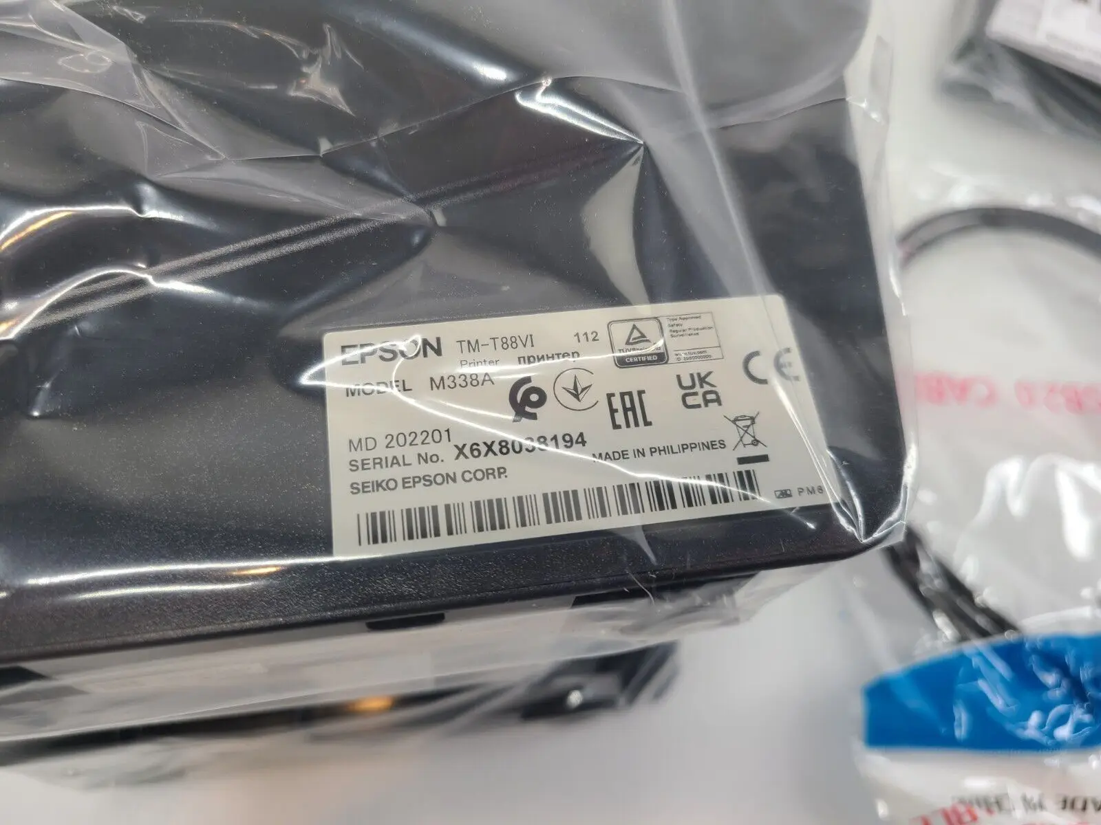 Impressora térmica direta inteligente do recibo, Colorface múltiplo, 180dpi, TM-T88VI