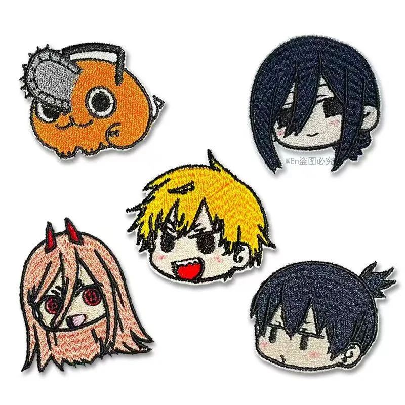 

Chainsaw Man Embroidered Patch Power Hayakawa Aki Cute Cartoon Embroidery Pattern Patch Clothes Broken Copper Sticker New