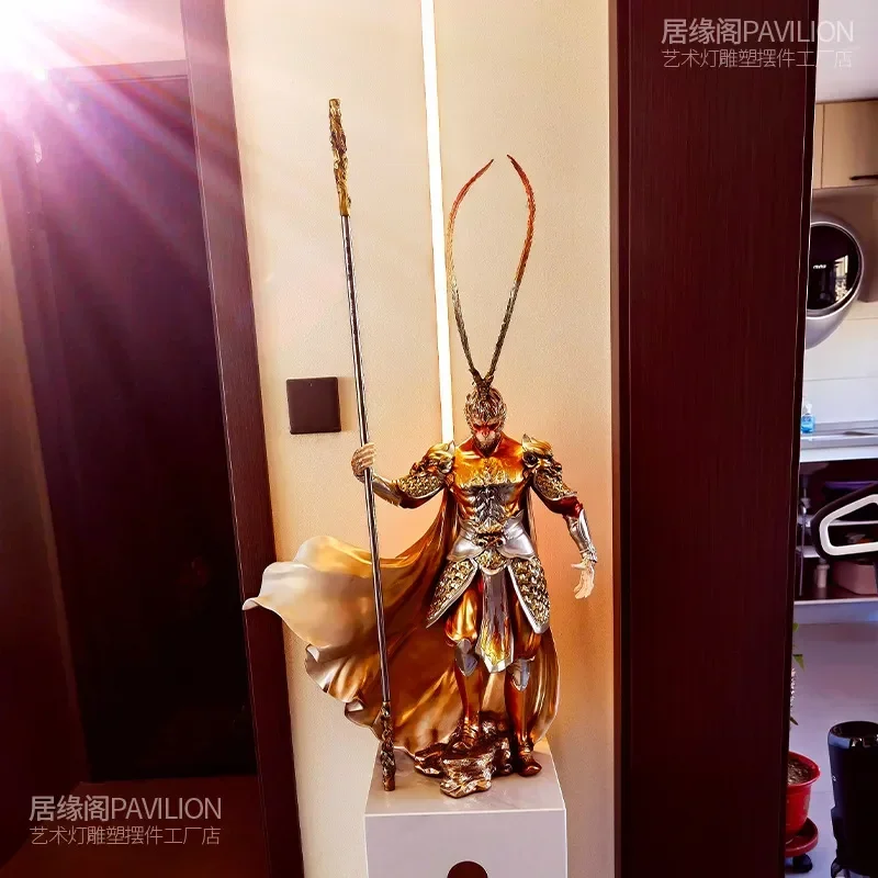 Sun Wukong Great Sage Returns Statue Qitian Dasheng Ornament for Living Room TV Cabinet Office Decor Housewarming Gift