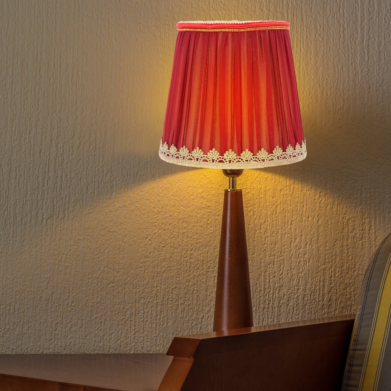 

E14 Lampshades Fabric Red Cloth Lampshade Home Decoration Bedroom Living Room Study Kids Room Ceiling Lamp Protective Cover