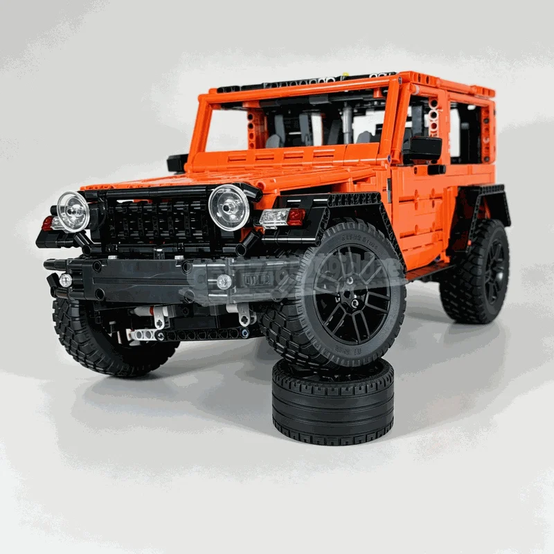 2379PCS Orange Off Road Utility Vehicle Building Blocks Technical Car Model DIY Assembly Adventure Display Popular Festival Gift