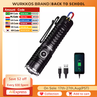 Wurkkos TS22 Rechargeable 21700 LED Flashlight XHP70.2 Powerful Max 4500LM IP68 with Magnet Tail & Reverse Charging for Hiking