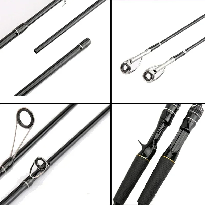 1.8m 2.1m Lure Rod Travel Fishing Rod 4 Section Carbon 4-25g Power Spinning Casting Rod Ultralight Portable Fishing Pole