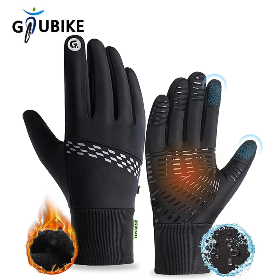 GTUBIKE Winter Gloves for Men & Women,Touchscreen Windproof Thermal Gloves,Water-Resistant Anti-Slip Warm Gloves for Cycling