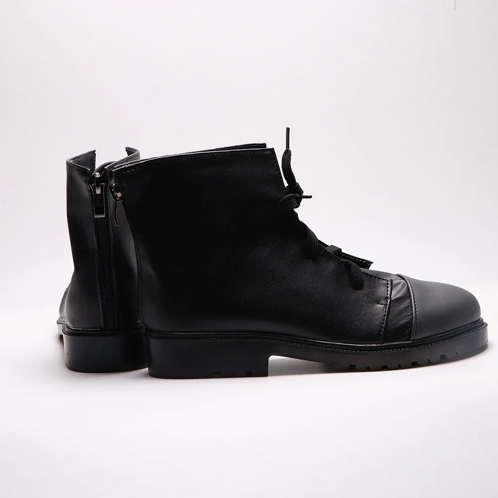 Anime Angels of Death Isaac Foster‌ Cosplay Shoes Black Short PU Leather Boots For Halloween Carnival