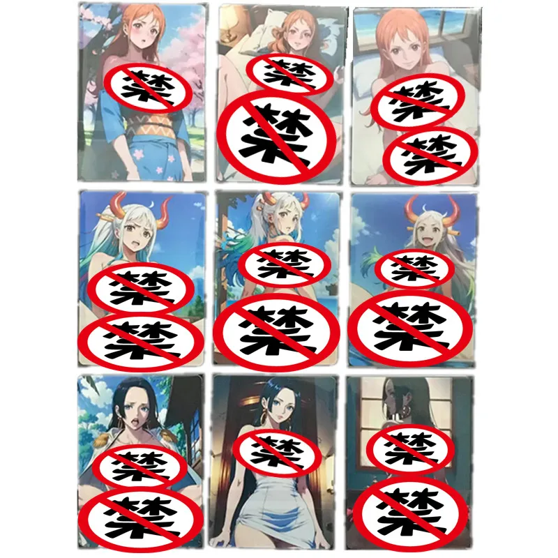 9Pcs/set Anime One Piece Nami Yamato Hancock Heroine Homemade Sexy Nude Card ACG Toy Gift Diy Classic Game Collection Card