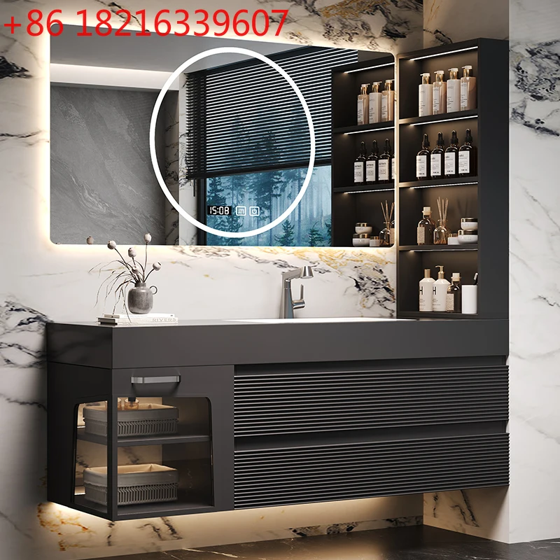 

Современный простой дубовый шкаф для ванной комнаты, шкаф для умывальника, комбинированный унитаз, умывальник, шифер