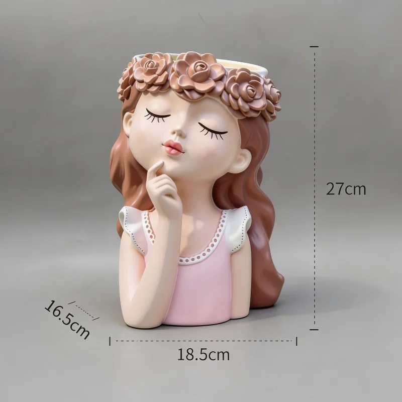 Contemplative Flower Fairy Vase Large Silicone Mold DIY Resin Gypsum Desktop Pot Plant Mold Home Decor Tool view 5