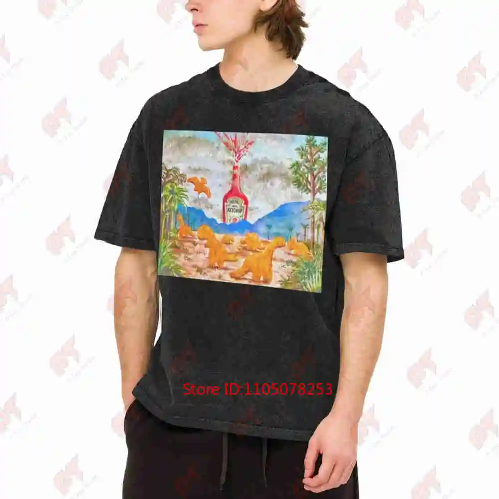 Dino Nuggets Vintage Washed Tee Pure Cotton T-Shirt