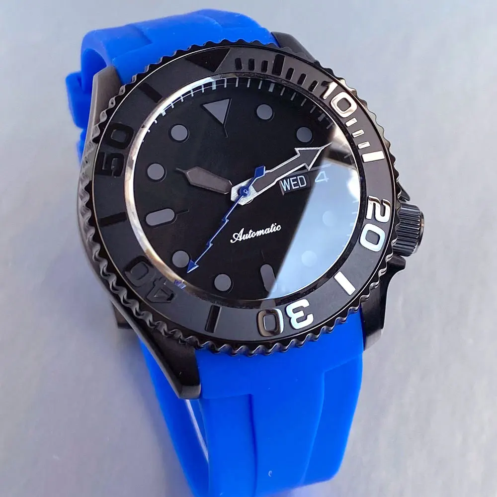 

Tandorio 41mm Fashion Sport Black PVD Coating SKX NH36 Diver Men Watches Automatic Date Day Wristwatch 20ATM Sapphire Glass