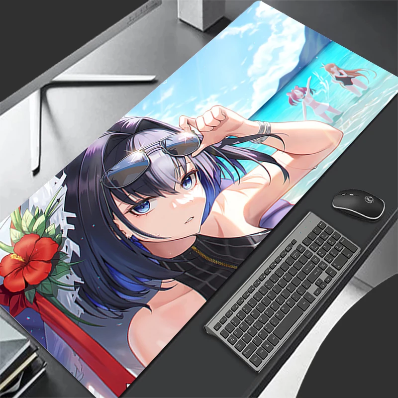 

Mousepad Pattern Pad Rubber Mouse Pad PC Accessories Hololive Ouro Kronii Desk Mat Non Slip Office Table Mat Gamer Keyboard Pad
