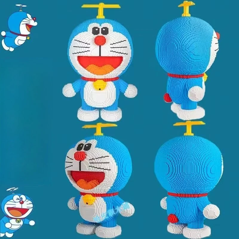 High difficulty 80000 particle Doraemon assembly blocks, super large model blocks, three-dimensional puzzle model ornaments