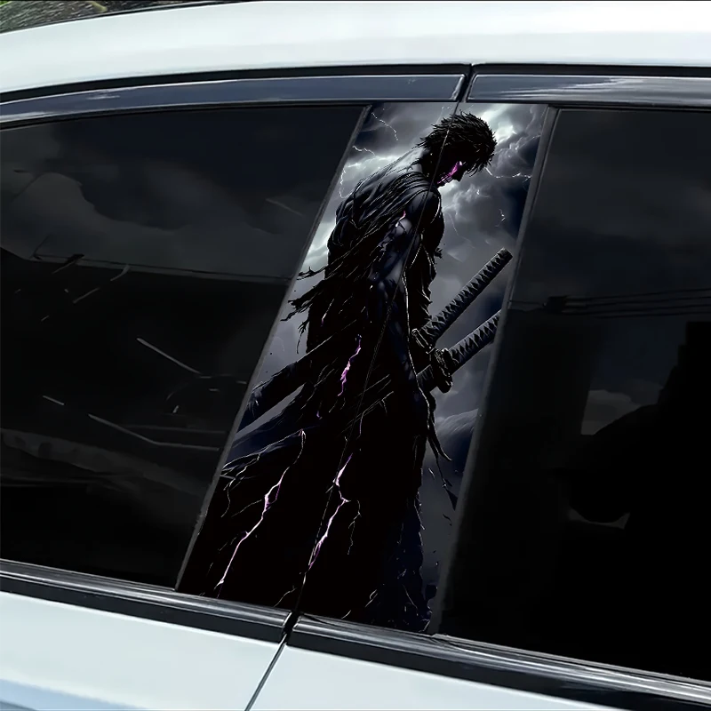 

2 наклейки на автомобильные стойки B-образной формы, защитная пленка Samurai Smooth с защитными свойствами от царапин.