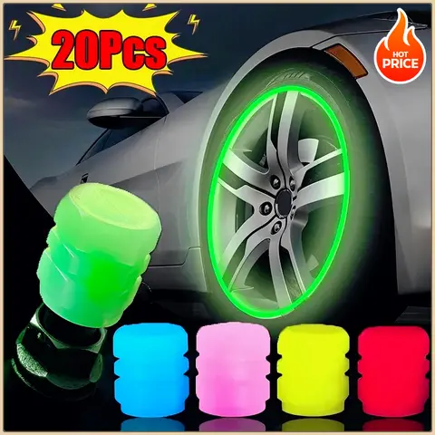 야광 타이어 밸브 캡 자동차 오토바이 자전거 휠 타이어 허브 야간 발광 캡 타이어 밸브 스템 커버 형광 장식