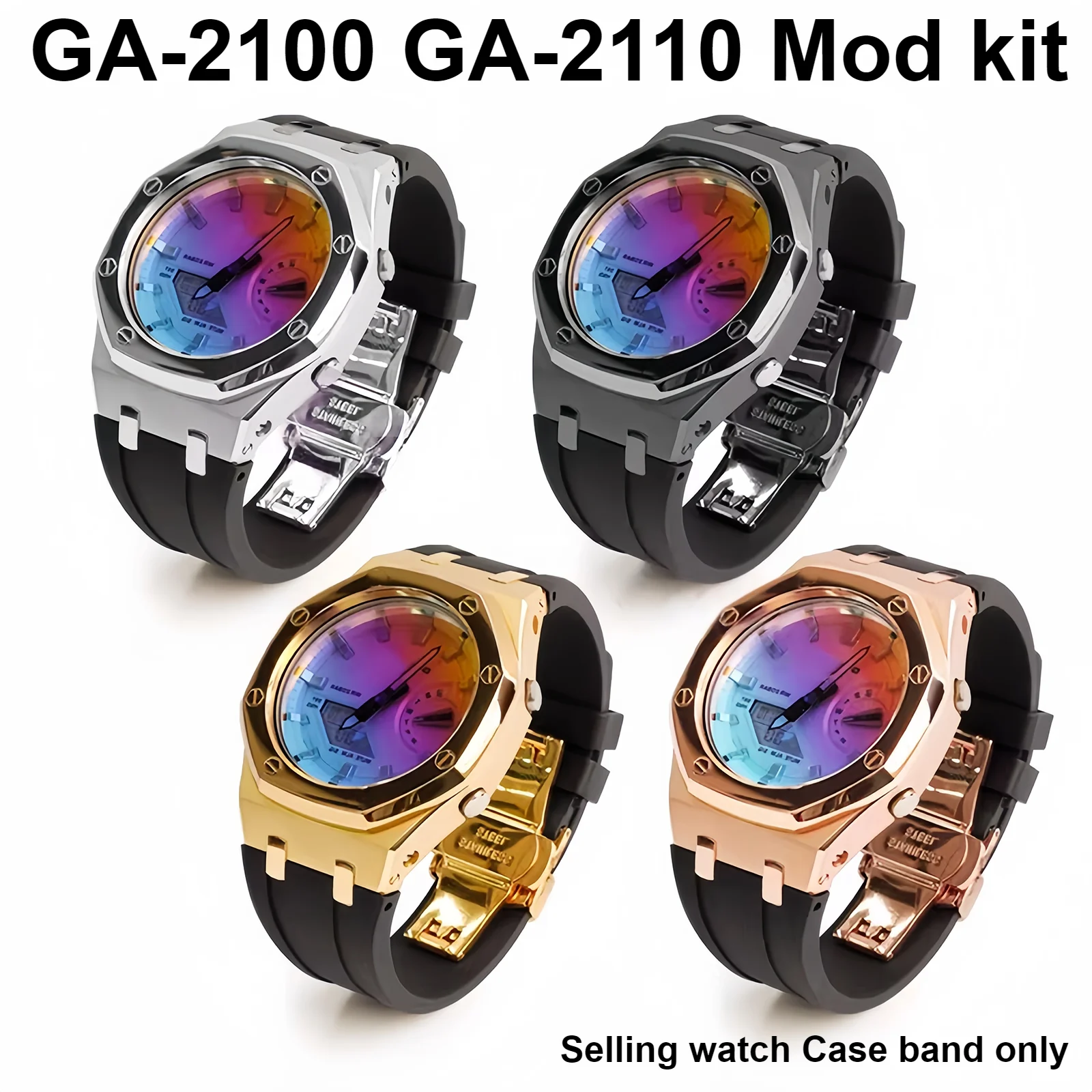 

Для часов Casio Farm Oak GA-2100 GA-2110 GA-B2100: модифицированный корпус из полированной нержавеющей стали, комплект с резиновым ремешком и инструментами для установки.