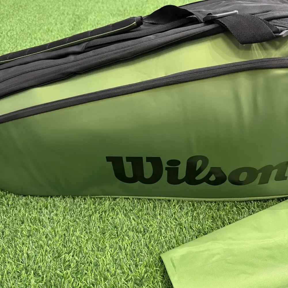 Wilson Blade Super Tour V8 Large Space 9 Pack Tennis Bag Green Professional Equipment Racquet Bag for Tennis Racket WR8016701001