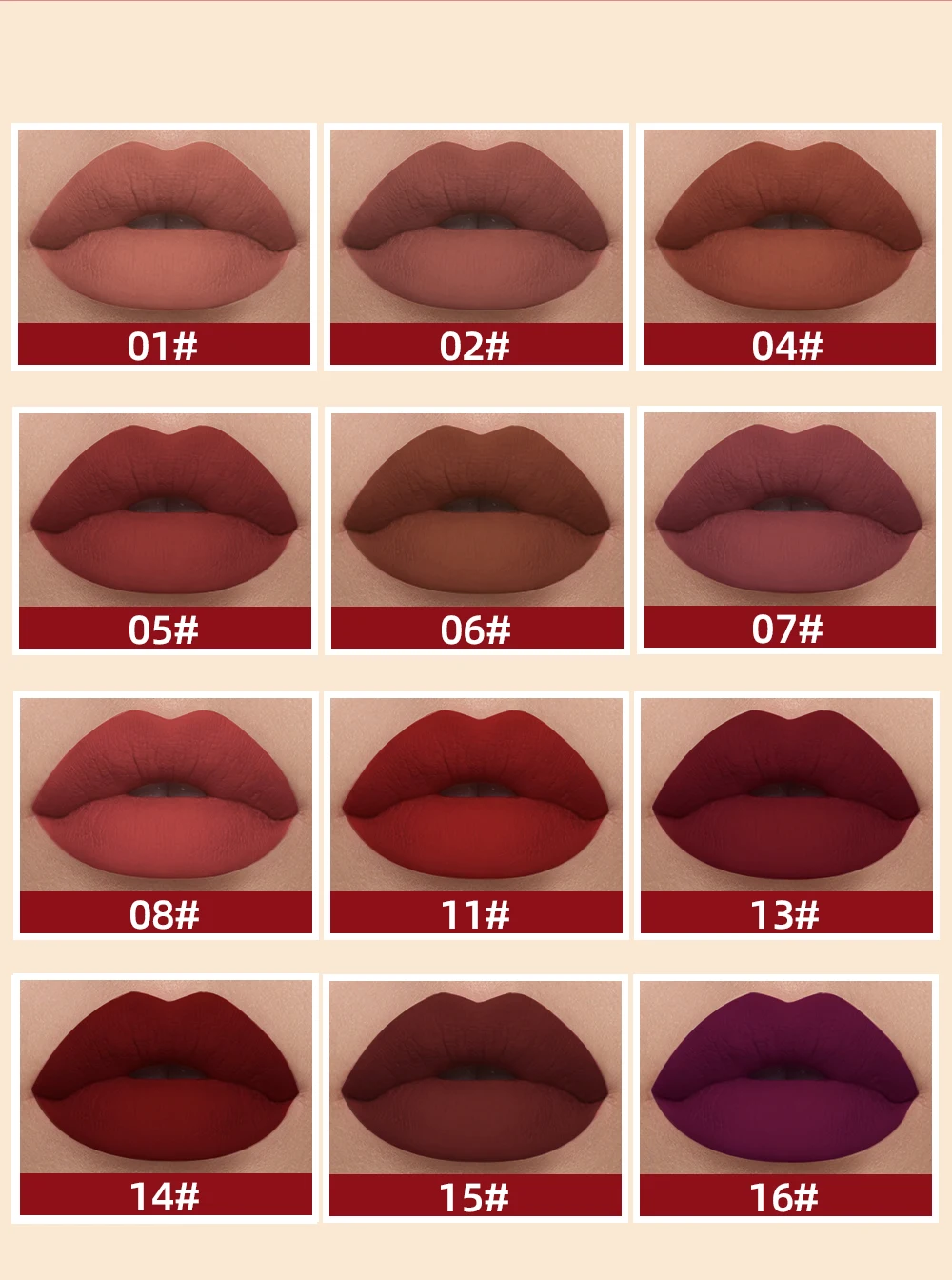 QIBEST 12 Colors Matte Liquid Lipstick Sets Lip Gloss Waterproof Long Lasting Sexy Red White Black Nude Lipgloss Makeup Sets