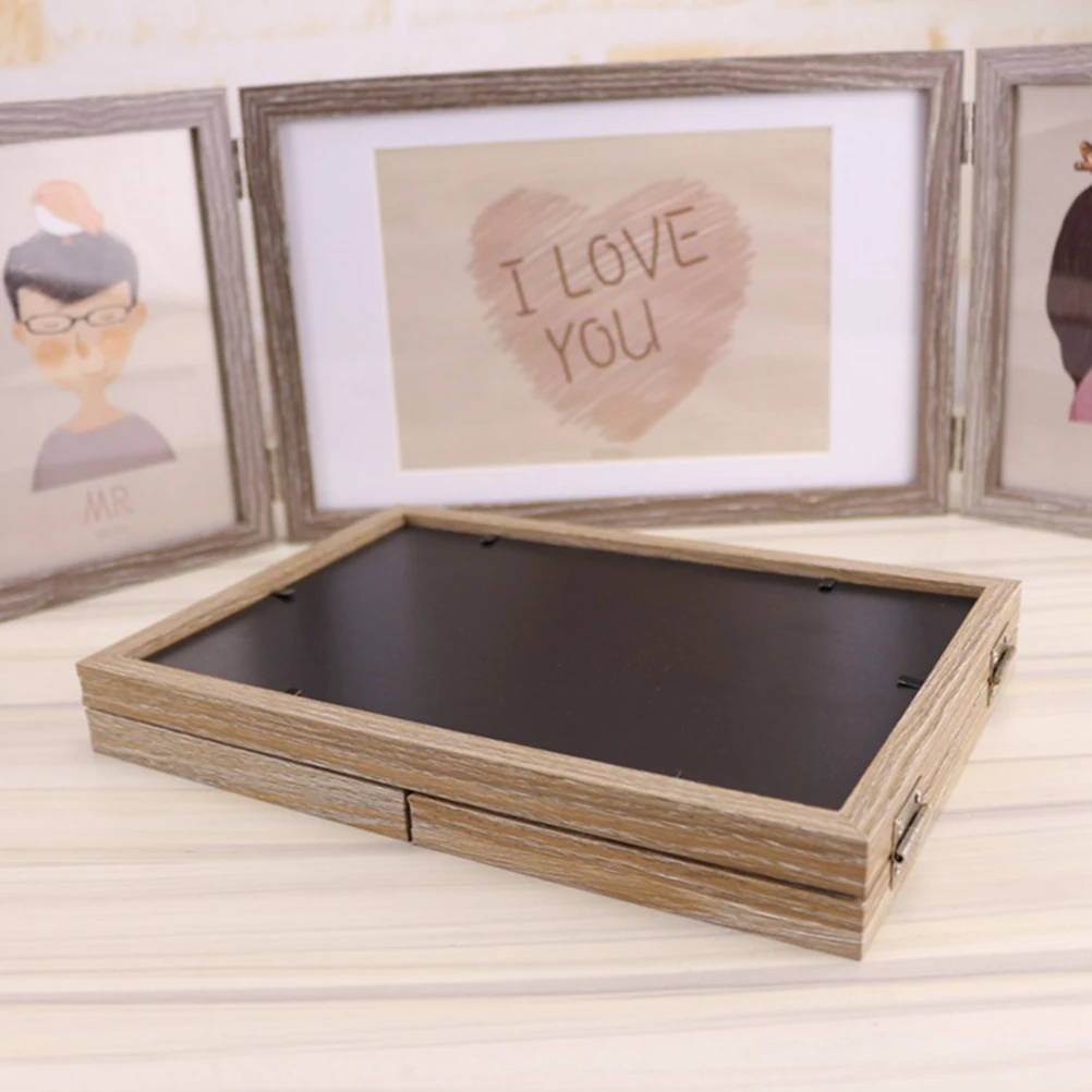 

Triple Solid Wood Photo Frames Simple Elegant Bedroom Living Room Home Office Decor Rustic Wooden Picture Frame Storage