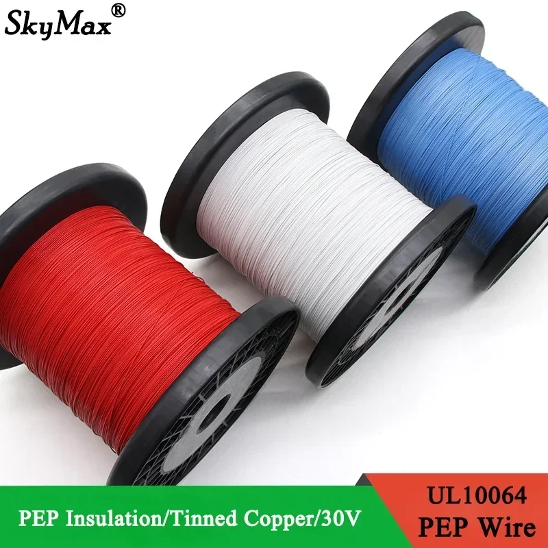 10M~100M UL10064 FEP Wire Ultra Fine Micro Litz Wires 40/36/34/32/30/28/26AWG PTFE Plastic Solder High Conductivity Copper Cable