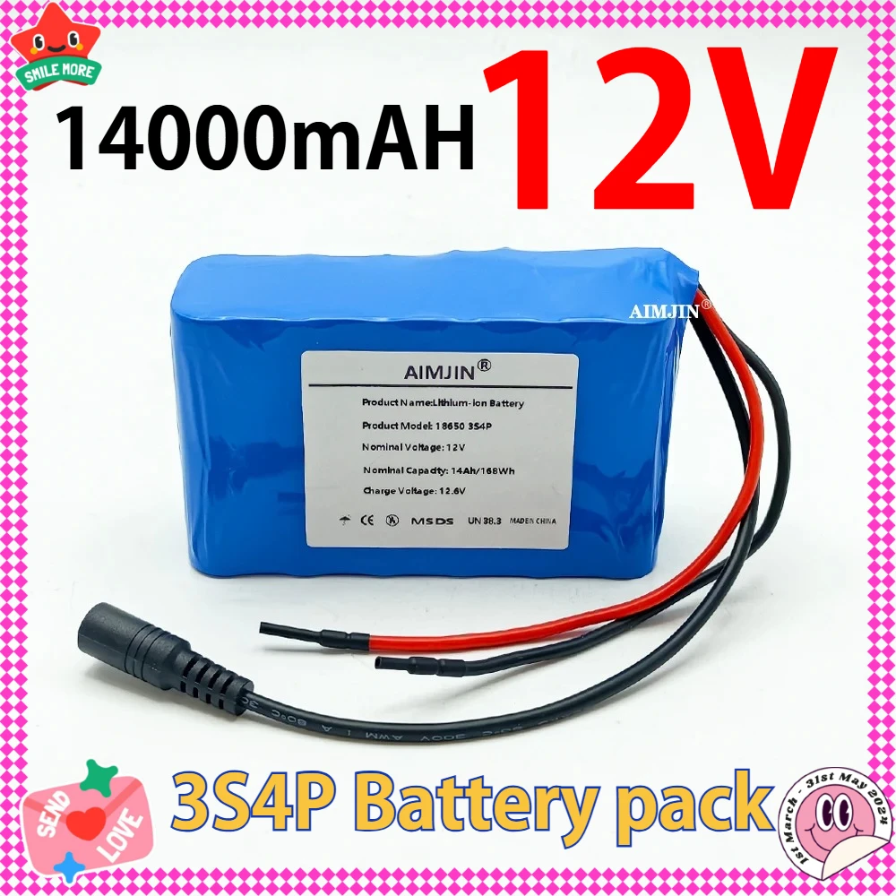 

Литиевые аккумуляторы 3S4P Защитная плата 12 В 14000 мАч аккумулятор 18650 литий-ионные 14 Ач аккумуляторные батареи с BMS
