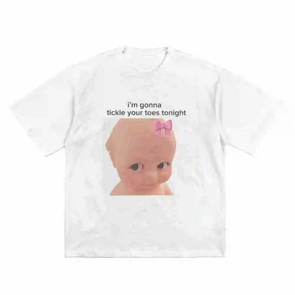 I'm Gonna Tickle Your Toes Tonight Cartoon Short Sleeve Tee 100% Cotton T-Shirt