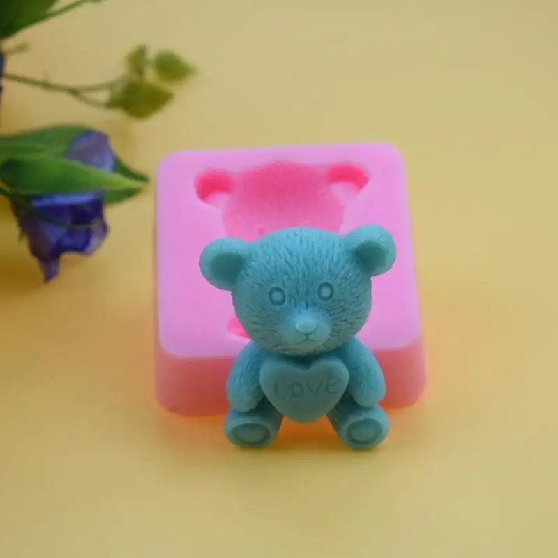 

G6KF Exquisite Lion Bear Bunny Chocolate Candy Sugar Craft Paste Mold Cake Decorating Art Silicone Soap Molds DIY Gift