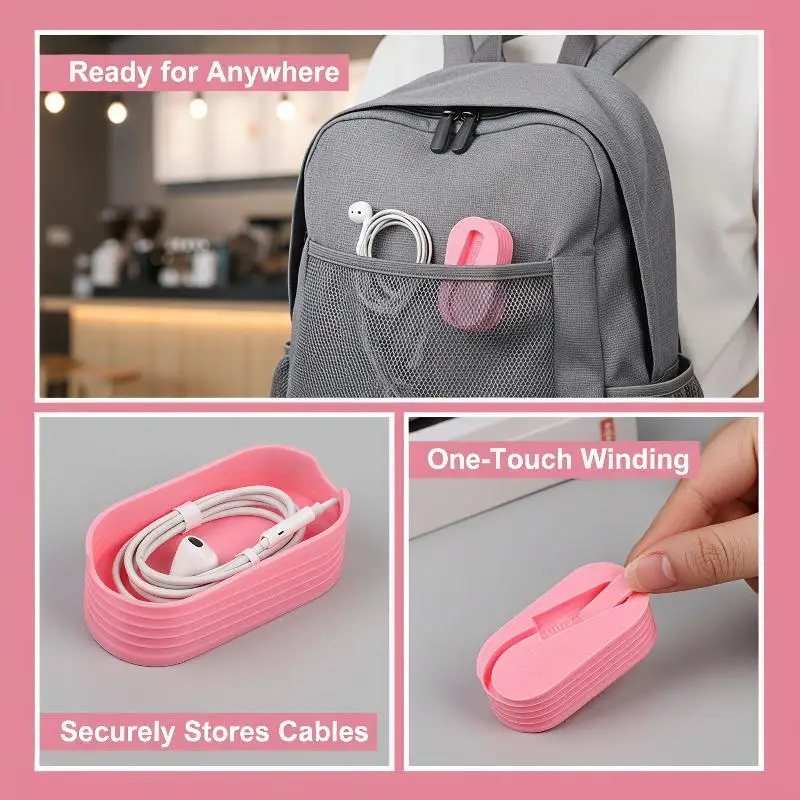 2/4/6Pcs Portable Anti-Winding Cable Organizer Cord Winder Storage Tool For Type C Cell Phone Travel Desktop Cable Arrangement