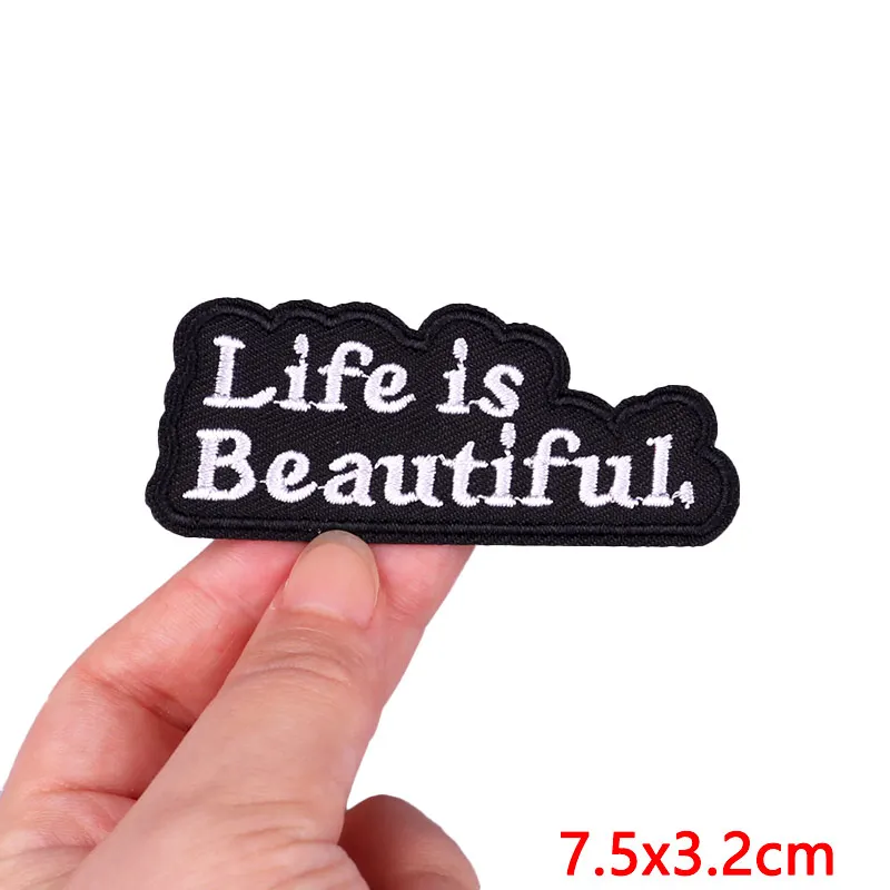 90\'s Patch Cartoon Letters Embroidery Patch Iron On Patches For Clothing Thermoadhesive Patches On Clothes DIY Sew Bottle Badges