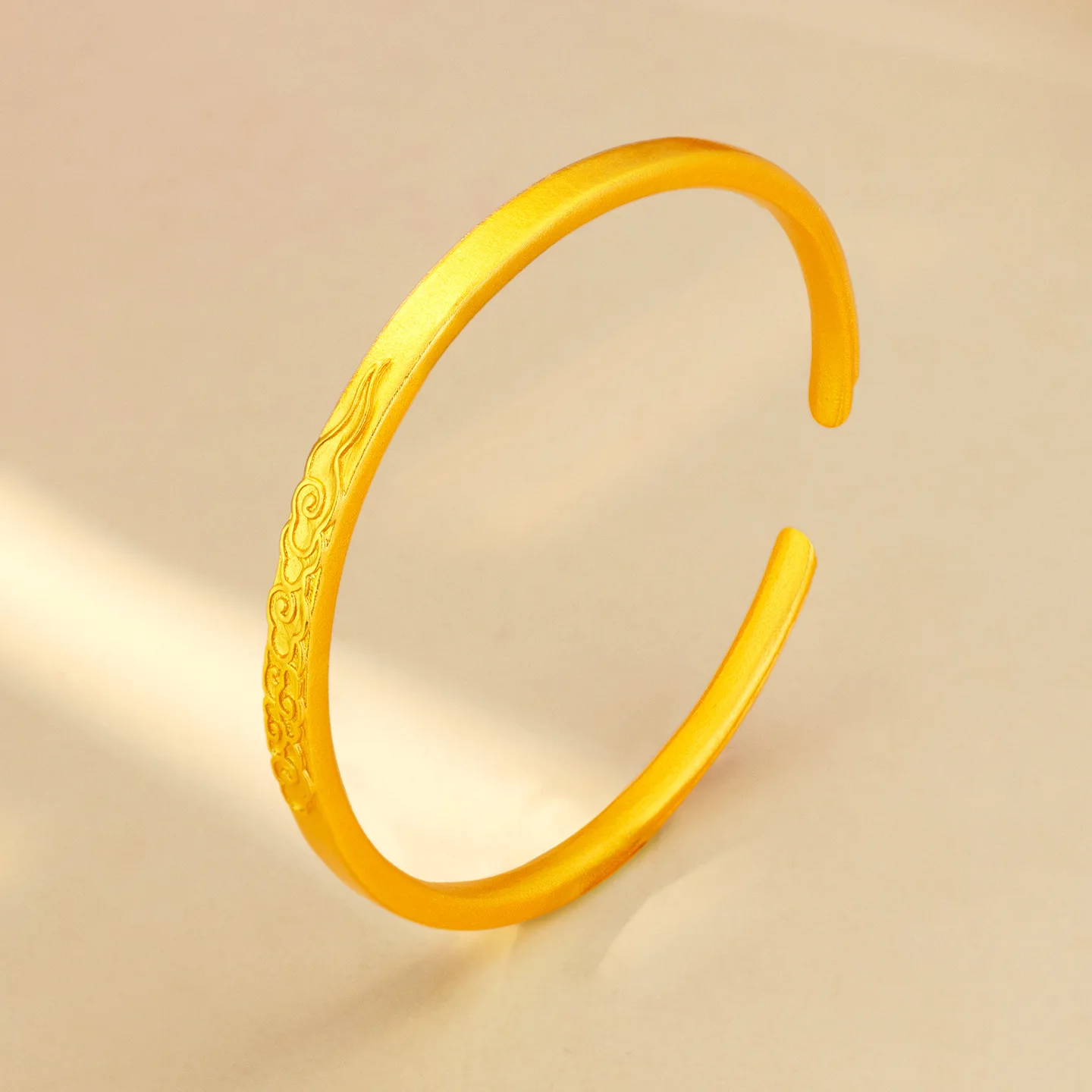 9999 gold Xiangyun bracelet - Women's style, ancient method inheritance, retro imperial style, open-style bracelet