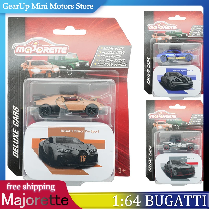 

Majorette 2025, 1:64, роскошная коллекционная литая под давлением модель автомобиля из сплава, Porsche Bugatti Audi, детская игрушка-машина, идеальный рождественский подарок на складе