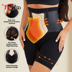 Flarixa Women High Waist Slimming Shorts Panties Tummy Control Boyshorts Shaperwear Bottom Thermal Flat Burning Sweat Panty
