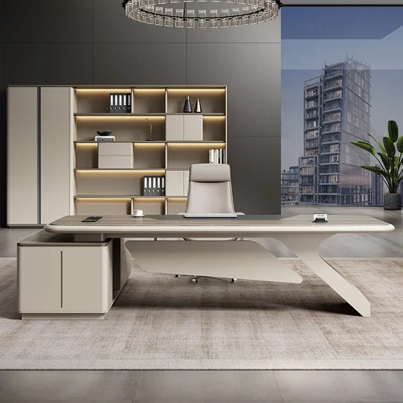 

Reception Study L Shaped Desk White Corner Makeup Office Vanity Desk Writing Modern Escrivaninha Media Console Furniture