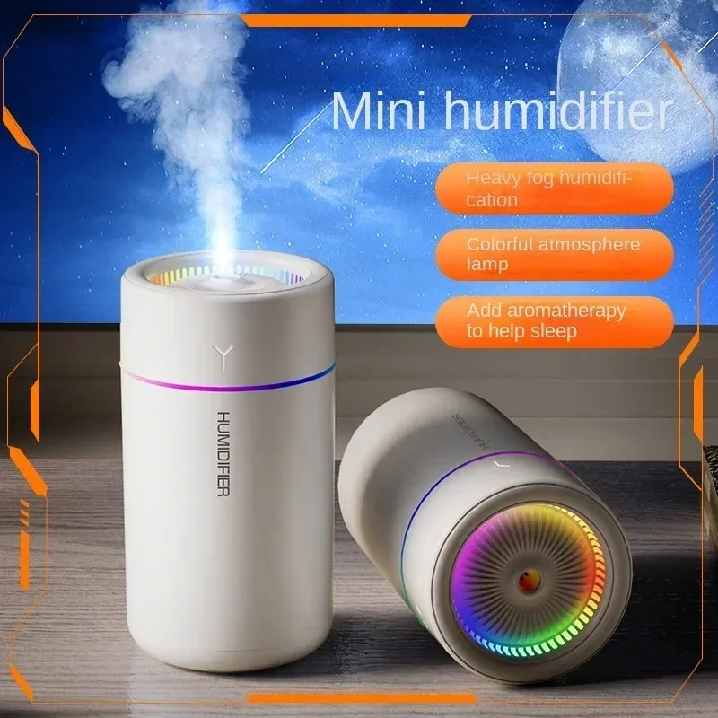 280ML Air Humidifier Large Fog Volume Colorful Atmosphere Light Silent Aroma Diffuser Essential Oils Aromatherapy for Home Car