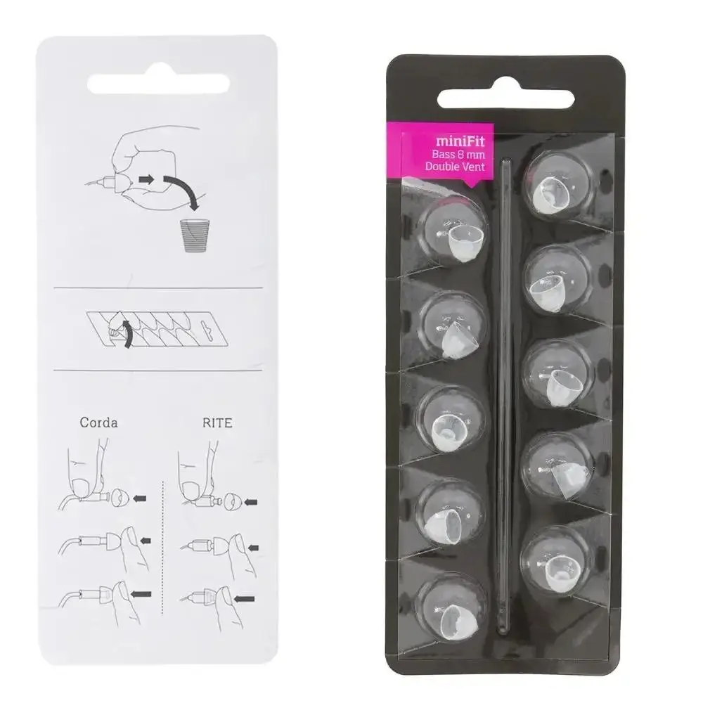 3 packs Universal 8mm Double Vent Bass Domes for Oticon MiniFit Hearing Aid Compatible Hearing Aid Domes Supplies