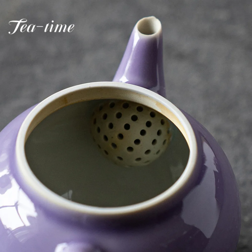 Hand-painted Peony Teapot Boutique Thin Body Pot Household Tea Making Kettle with Ball Hole Flower Tea Drinkware Supplies Craft