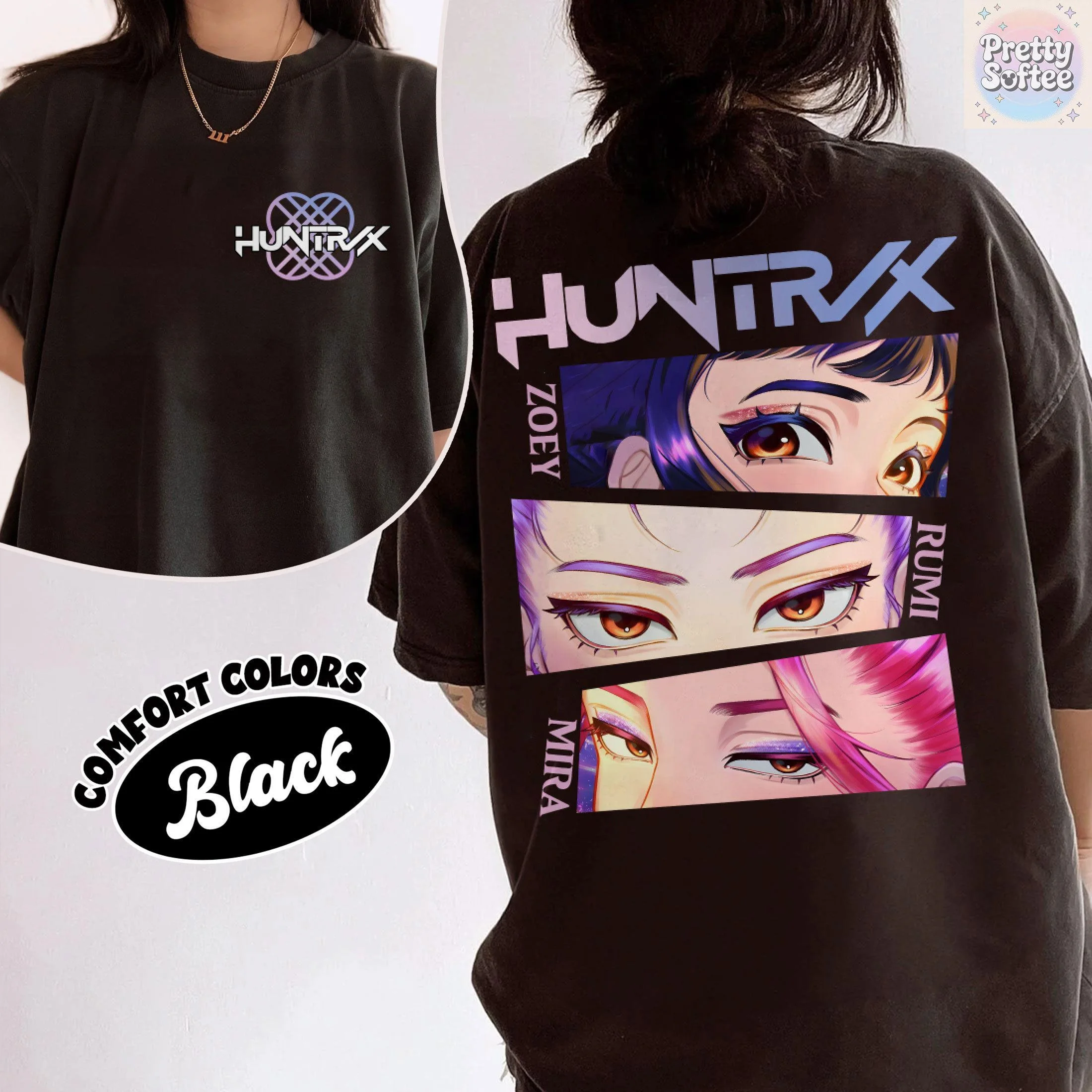 

25/26 Popular Cartoon Korean Witch Hunt Elements 3D Printing Adult Fashion Casual Plus Size Women's Street Top